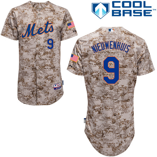 Kirk Nieuwenhuis #9 Youth Baseball Jersey-New York Mets Authentic Alternate Camo Cool Base MLB Jersey